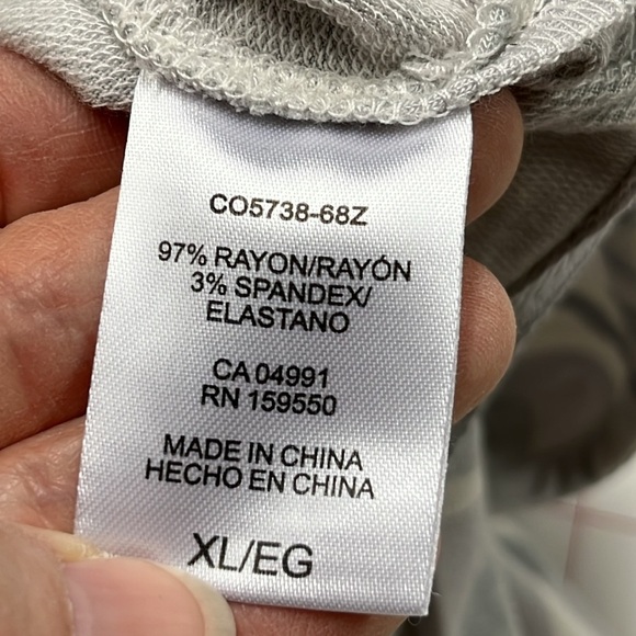 HILARY RADLEY Grey/WHT Camo Crew Side Slit SLVless Beachy Minimal Midi Dress XL - Picture 13 of 16